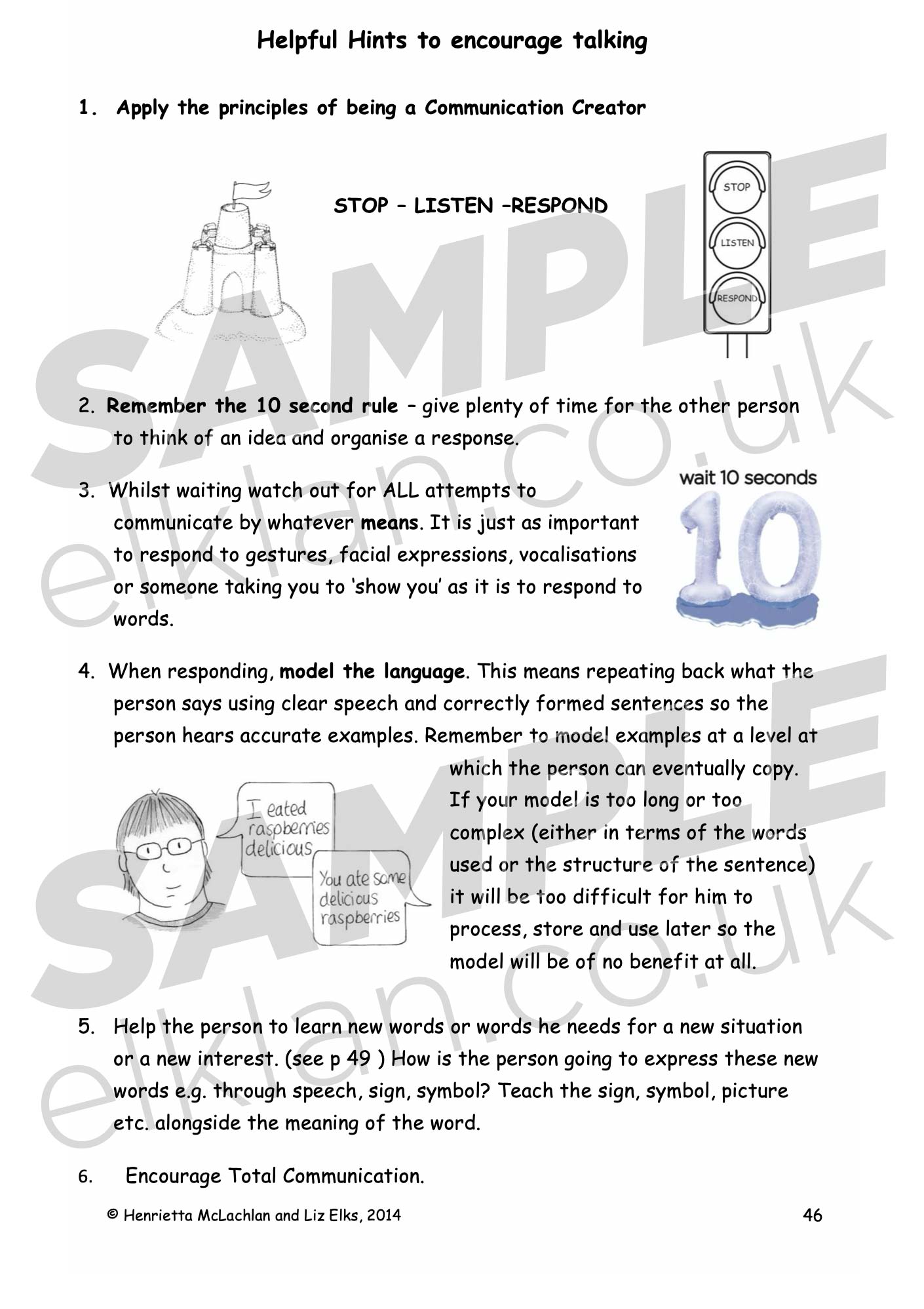 Let's Talk with Young People with SLD workbook sample image